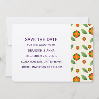 Minimalistisches Botanisches mit Orangenblüten Save The Date