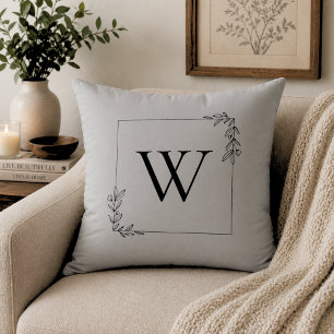Minimalistisches Botanisches Monogramm Kissen