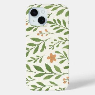 Minimalistisches botanisches Muster mit grünen Blä Case-Mate iPhone Hülle