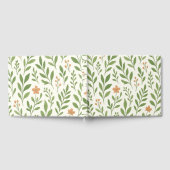 Minimalistisches botanisches Muster mit grünen Blä Gästebuch (Voll)