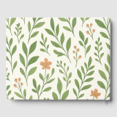 Minimalistisches botanisches Muster mit grünen Blä Gästebuch (Rückseite)