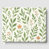 Minimalistisches botanisches Muster mit grünen Blä Gästebuch (Vorderseite)