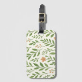 Minimalistisches botanisches Muster mit grünen Blä Gepäckanhänger (Vorderseite Vertikal)