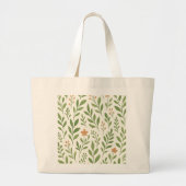 Minimalistisches botanisches Muster mit grünen Blä Jumbo Stoffbeutel (Vorne)