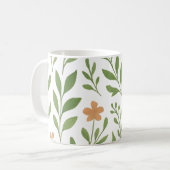 Minimalistisches botanisches Muster mit grünen Blä Kaffeetasse (Vorderseite Links)