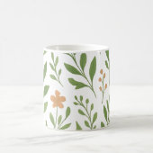Minimalistisches botanisches Muster mit grünen Blä Kaffeetasse (Mittel)