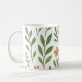Minimalistisches botanisches Muster mit grünen Blä Kaffeetasse (Links)