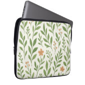 Minimalistisches botanisches Muster mit grünen Blä Laptopschutzhülle (Vorne Rechts)