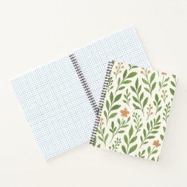 Minimalistisches botanisches Muster mit grünen Blä Notizblock