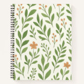 Minimalistisches botanisches Muster mit grünen Blä Notizblock (Vorderseite)