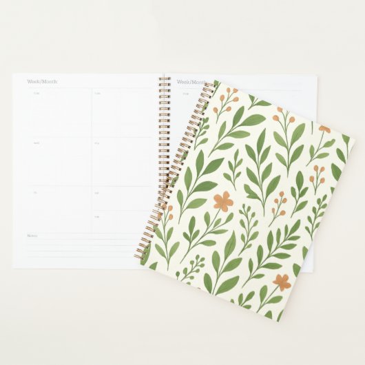 Minimalistisches botanisches Muster mit grünen Blä Planer (Anzeige)