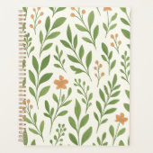 Minimalistisches botanisches Muster mit grünen Blä Planer (Vorderseite)