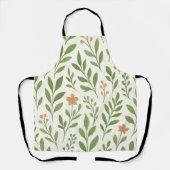 Minimalistisches botanisches Muster mit grünen Blä Schürze (Vorderseite)