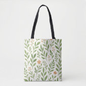 Minimalistisches botanisches Muster mit grünen Blä Tasche (Vorderseite)