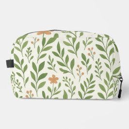 Minimalistisches botanisches Muster mit grünen Blä Waschbeutel