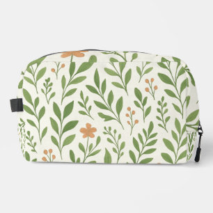 Minimalistisches botanisches Muster mit grünen Blä Waschbeutel