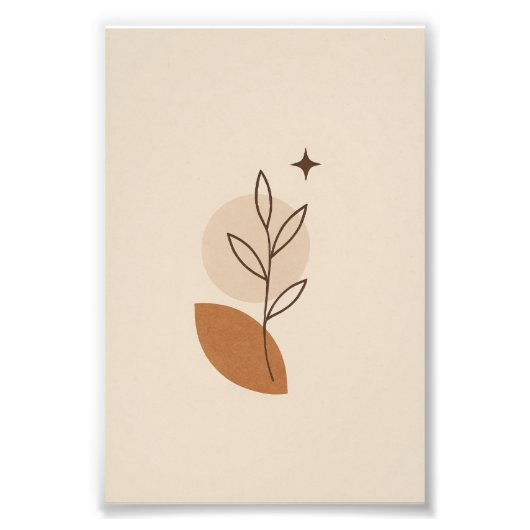 Minimalistisches botanisches Poster mit Star (Vorne)