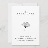 Minimalistisches botanisches QR-Code-Foto Save The Date (Vorderseite)