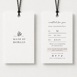 Minimalistisches Boutique-Kleidungsanhängeschild Visitenkarte