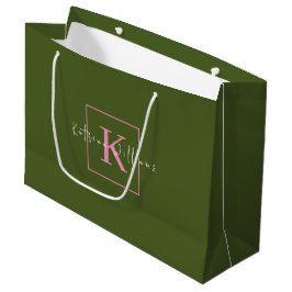Minimalistisches Branding-Logo Moss Green Pink Mon Große Geschenktüte