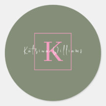 Minimalistisches Branding-Logo-Seite Grün-Rosa-Mon