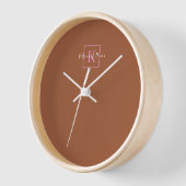 Minimalistisches Branding-Logo Terracotta Pink Mon Uhr (Winkel)