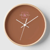 Minimalistisches Branding-Logo Terracotta Pink Mon Uhr (Vorderseite)