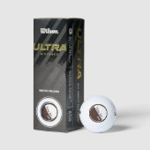 Minimalistisches Braun und Weiß, 60°, Text Golfball (Verpackungen)