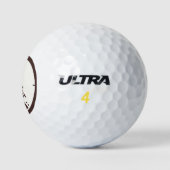 Minimalistisches Braun und Weiß, 60°, Text Golfball (Logo)