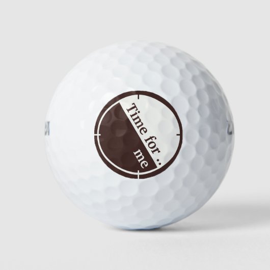 Minimalistisches Braun und Weiß, 60°, Text Golfball (Vorderseite)