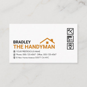 Minimalistisches braunes Dachsymbol Handwerker Visitenkarte