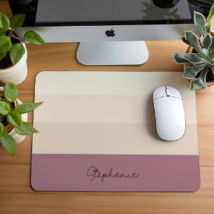 Minimalistisches braunes gestreiftes Design mit Na Mousepad