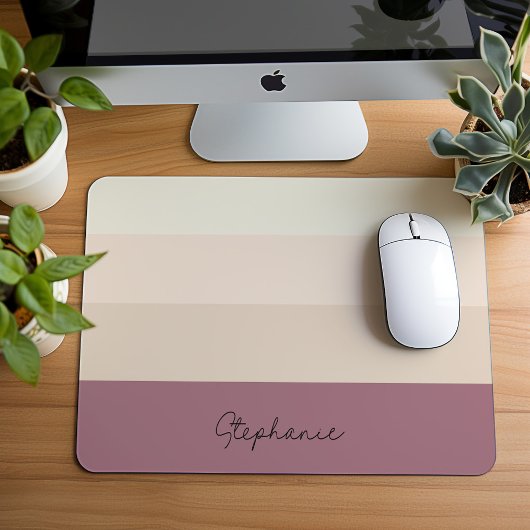 Minimalistisches braunes gestreiftes Design mit Na Mousepad