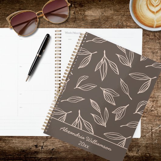 Minimalistisches braunes Laubwerk  Planer