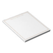 Minimalistisches braunes Monogramm mit zwei Ränder Notizblock (angewinkelt)