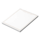 Minimalistisches braunes Monogramm mit zwei Ränder Notizblock (Rotiert)