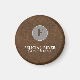 Minimalistisches braunes personalisiertes Namenssc Magnet