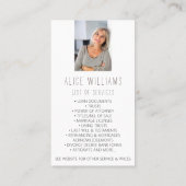 Minimalistisches braunes und weißes Notar-Foto Ver Visitenkarte (Rückseite)