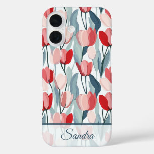 Minimalistisches Brautjungfern-Geschenk Tulpen Blu iPhone 16 Hülle