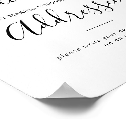 Minimalistisches Brautparty-Adresse und Umschlag-Z Poster (Ecke)