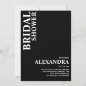 Minimalistisches Brautparty auf Schwarz-Weiß-Text Einladung (Vorderseite)