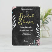 Minimalistisches Brautparty aus schwarzem Marmor Einladung (Stehend Vorderseite)