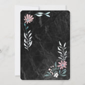 Minimalistisches Brautparty aus schwarzem Marmor Einladung (Rückseite)