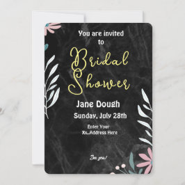 Minimalistisches Brautparty aus schwarzem Marmor Einladung