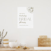 Minimalistisches Brautparty Begrüßungszeichen Poster (Küche)