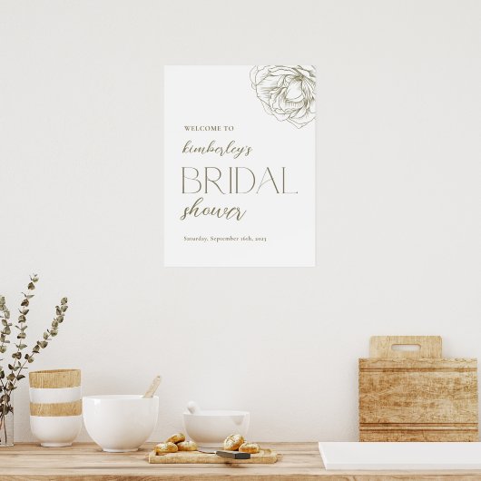 Minimalistisches Brautparty Begrüßungszeichen Poster (Küche)