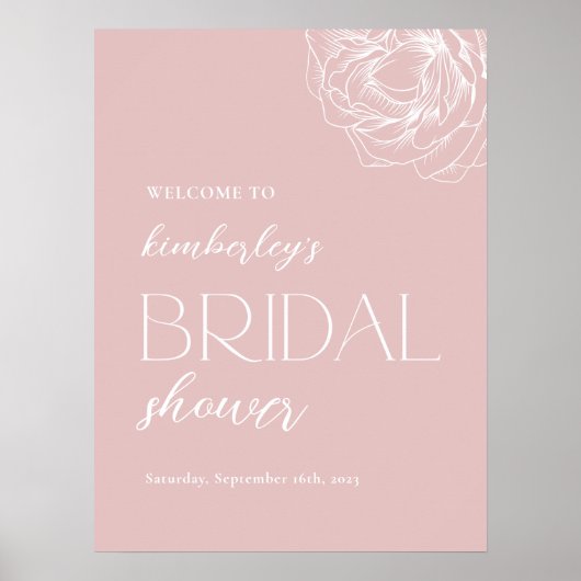 Minimalistisches Brautparty Begrüßungszeichen Poster (Vorne)