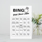 Minimalistisches Brautparty Bingo Game (Stehend Vorderseite)