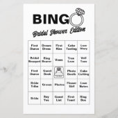 Minimalistisches Brautparty Bingo Game (Vorderseite)