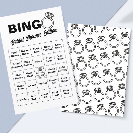 Minimalistisches Brautparty Bingo Game